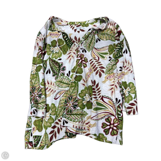 Top Long Sleeve By Chicos In Tropical Print, Size: Xl