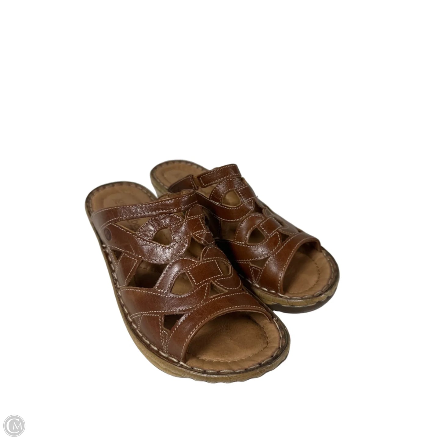 Sandals Heels Platform By Josef Seibel In Brown, Size: 6