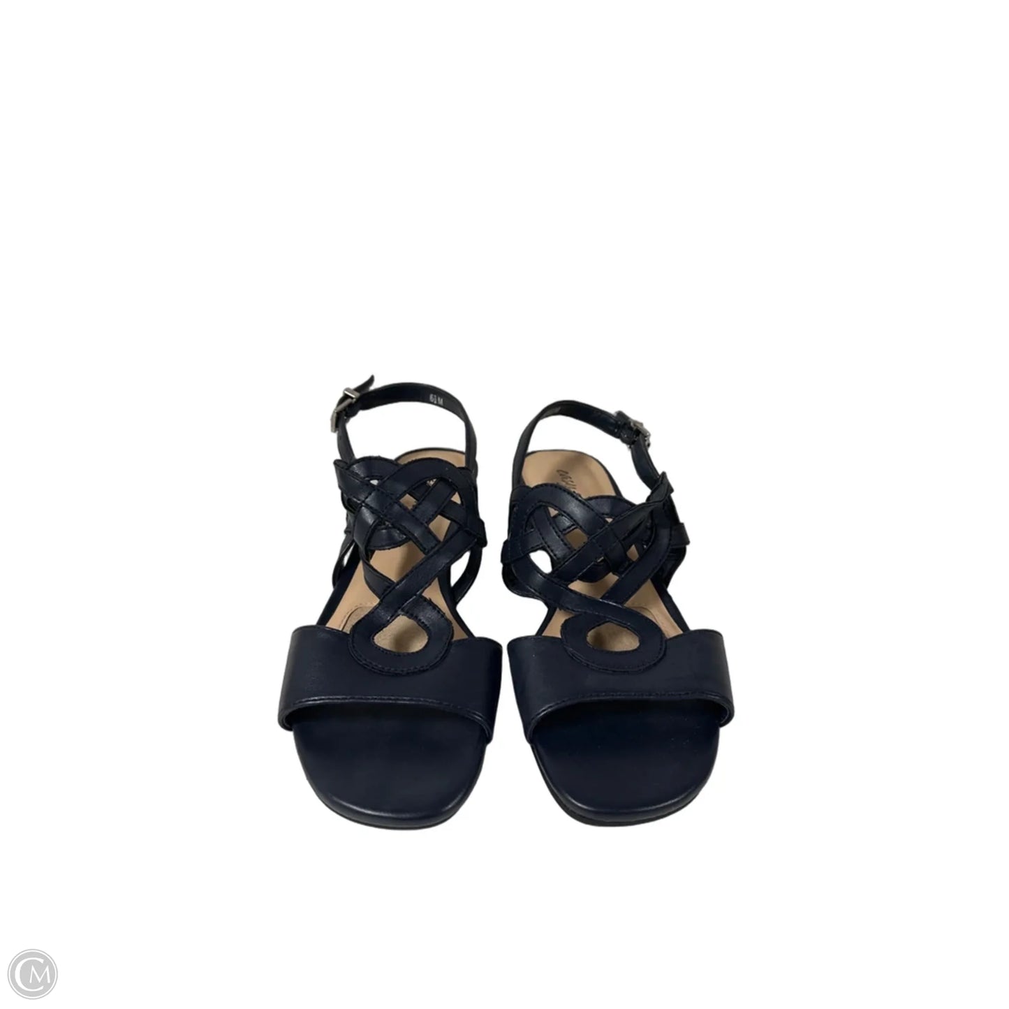 Sandals Heels Block By Easy Street In Navy, Size: 6.5
