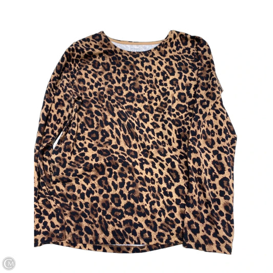 Top Long Sleeve By Talbots In Animal Print, Size: Lp