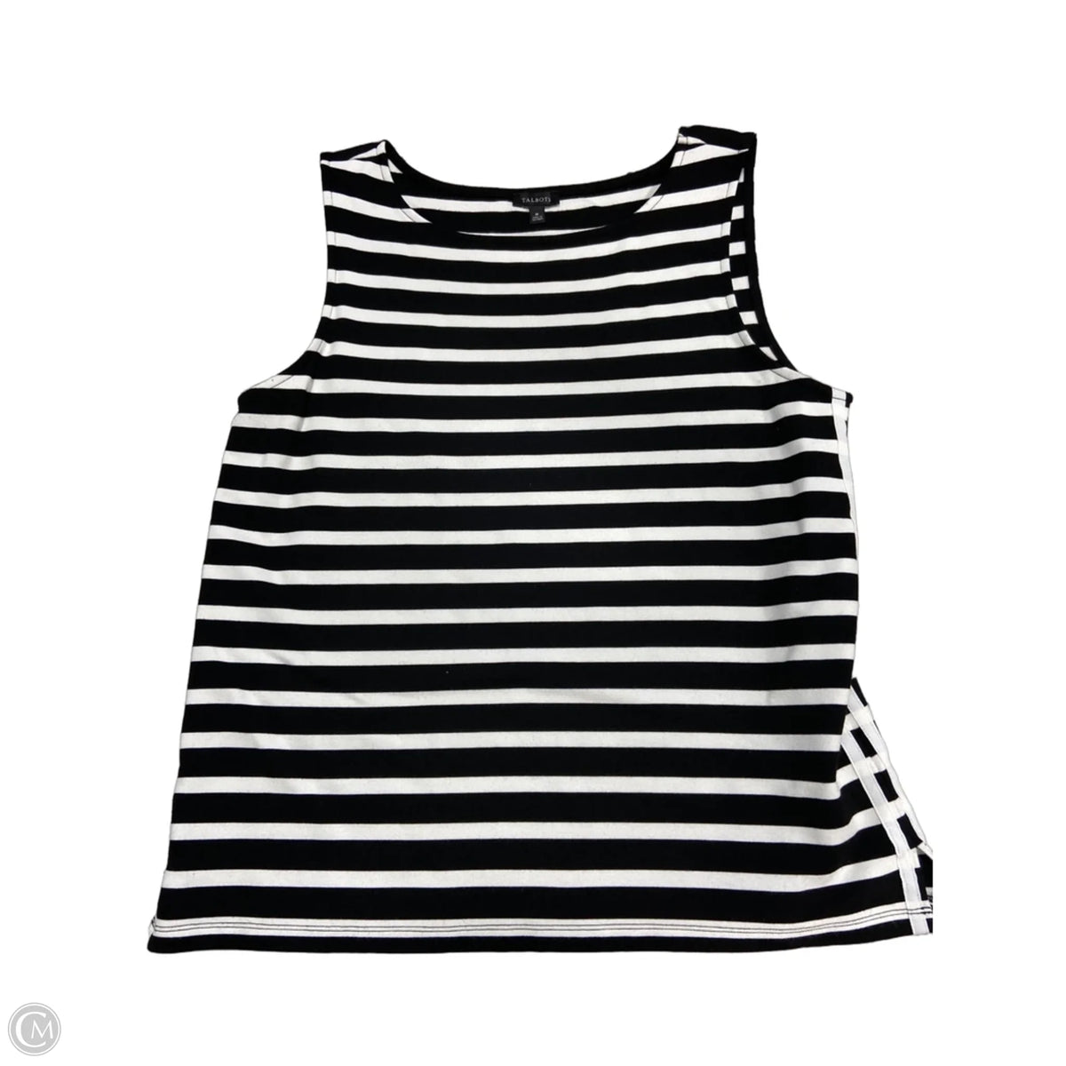 Top Long Sleeve Basic By Talbots In Black & White, Size: M
