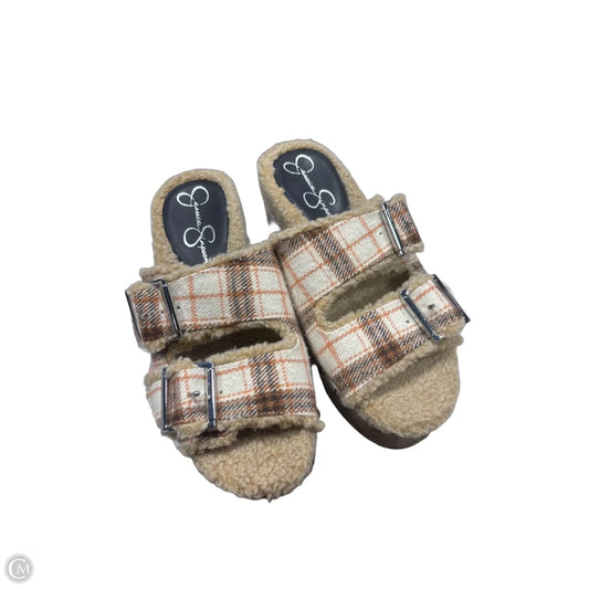 Shoes Heels Wedge By Jessica Simpson In Plaid Pattern, Size: 7.5