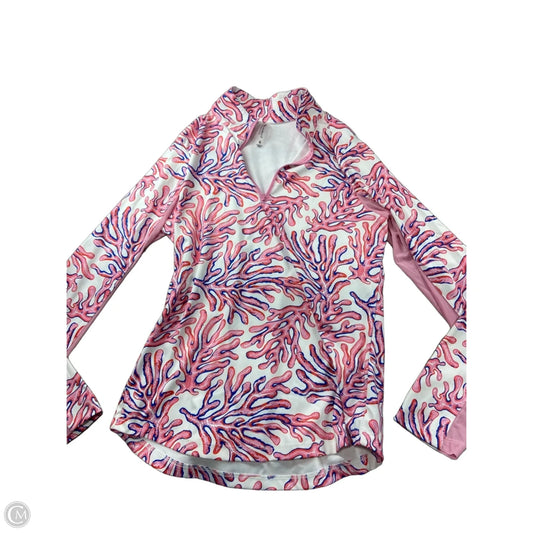 Athletic Jacket By Simply Southern In Pink & White, Size: S