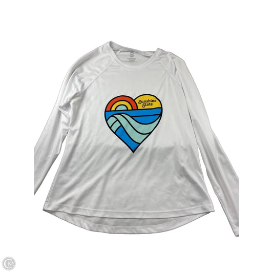 Athletic Top Long Sleeve Crewneck By Clothes Mentor In White, Size: L