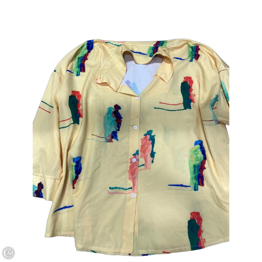 Top 2pc Long Sleeve By Clothes Mentor In Yellow, Size: 3x