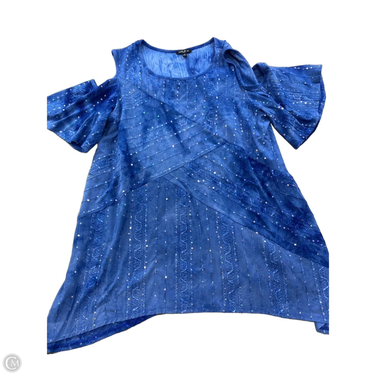 Top Short Sleeve By Sami & Jo In Blue, Size: 2x