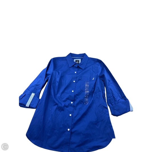 Top 3/4 Sleeve By Nautica In Blue, Size: S