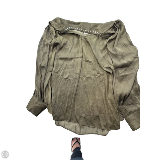 Top Long Sleeve By Carmen By Carmen Marc Valvo In Brown, Size: L