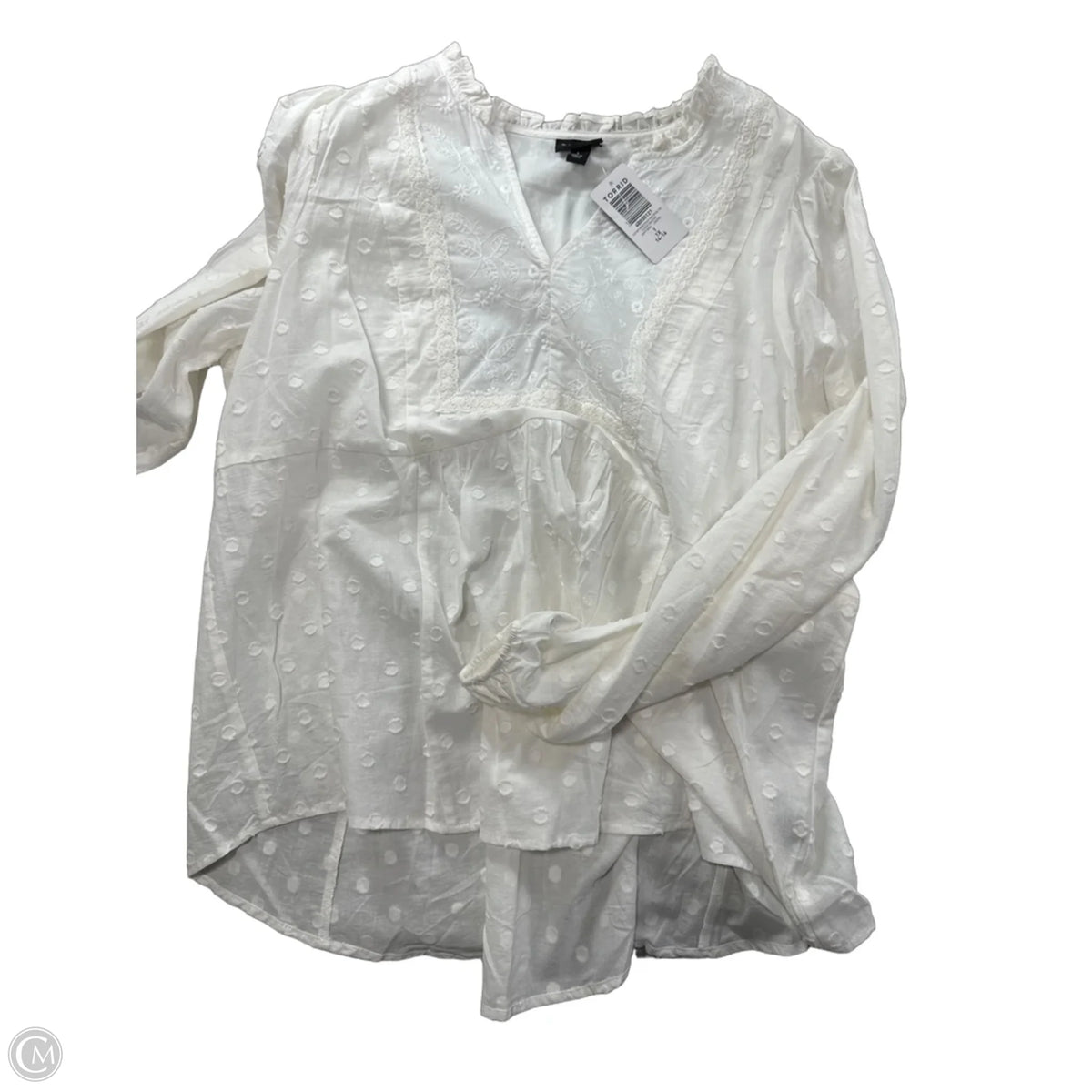 Top Long Sleeve By Torrid In White, Size: 1x