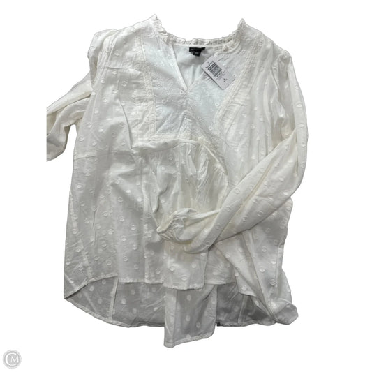 Top Long Sleeve By Torrid In White, Size: 1x