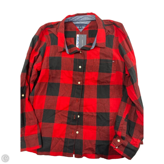 Top Long Sleeve By Tommy Hilfiger In Red, Size: Xl