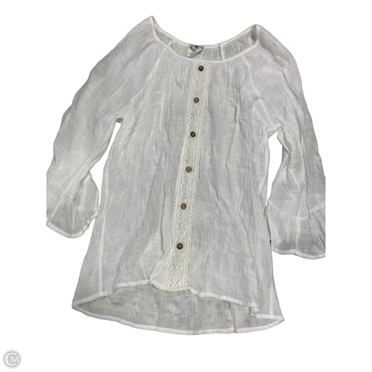 Top Long Sleeve By Clothes Mentor In White, Size: S