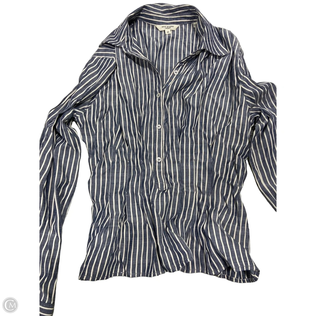 Top Long Sleeve By Max Studio In Striped Pattern, Size: Xs