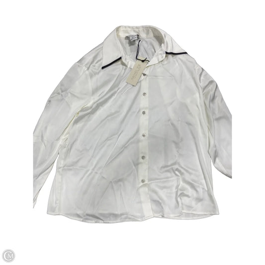 Top Long Sleeve By Rachel Zoe In White, Size: S