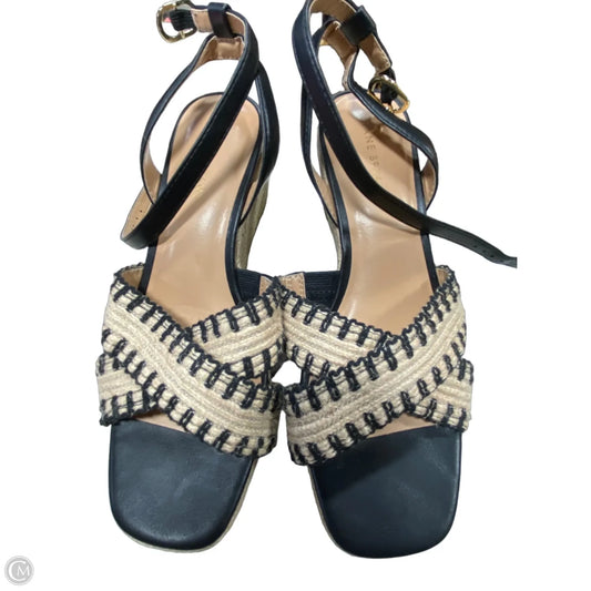 Sandals Heels Platform By Lane Bryant In Black & White, Size: 9