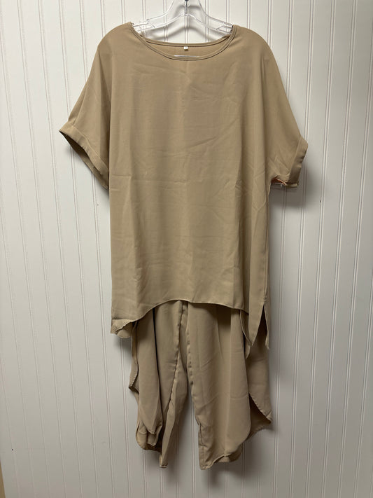 Pants Set 2pc By Clothes Mentor In Tan, Size: 2x