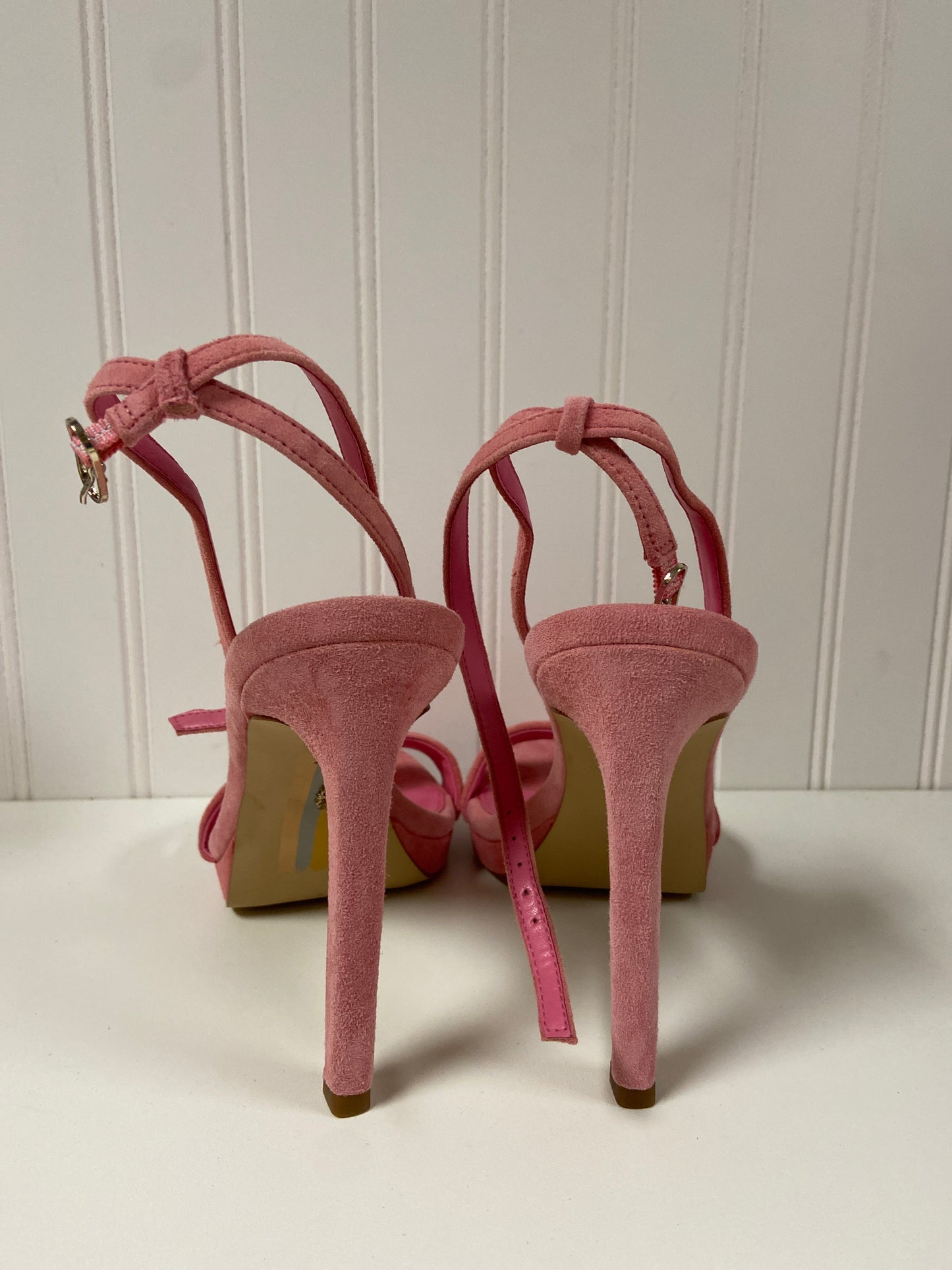 Pink Sandals Heels Stiletto Sam Edelman, Size 7