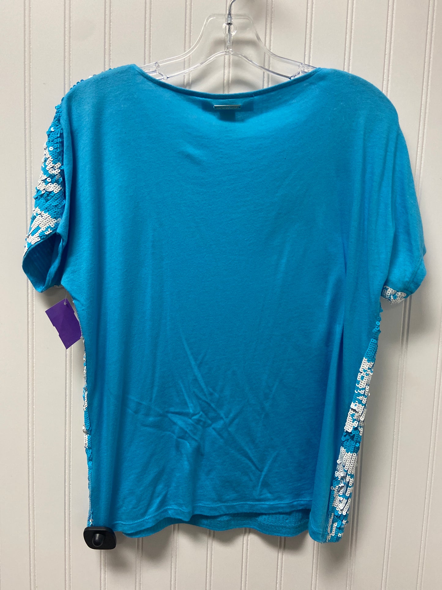 Blue & White Top Short Sleeve Michael By Michael Kors, Size S