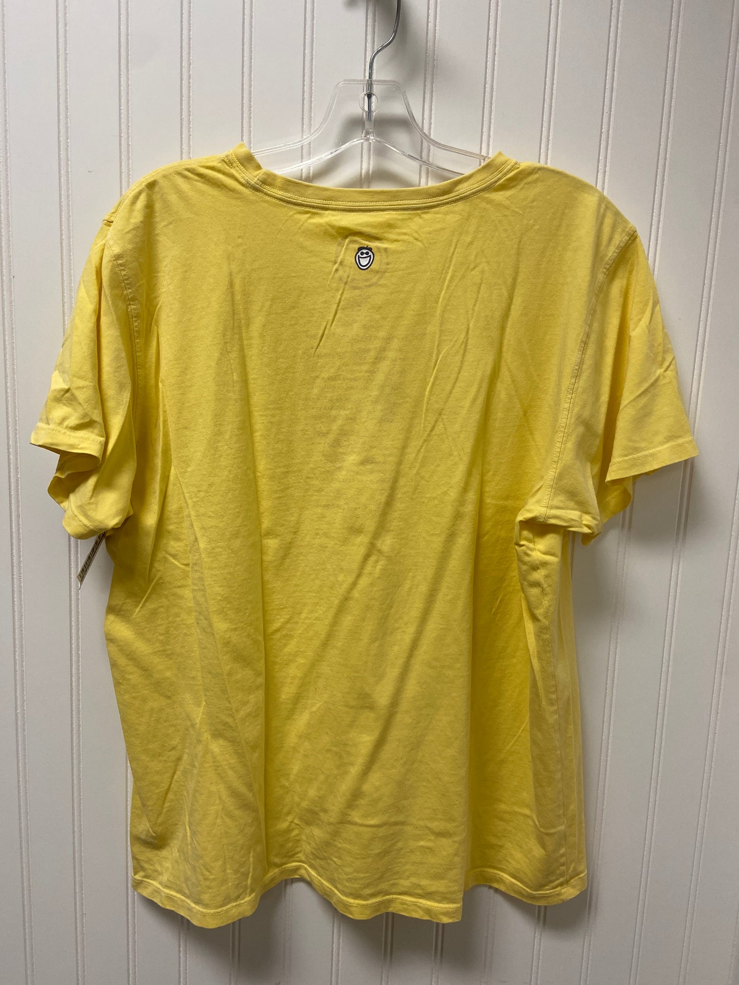 Yellow Top Short Sleeve Basic Life Is Good, Size Xl