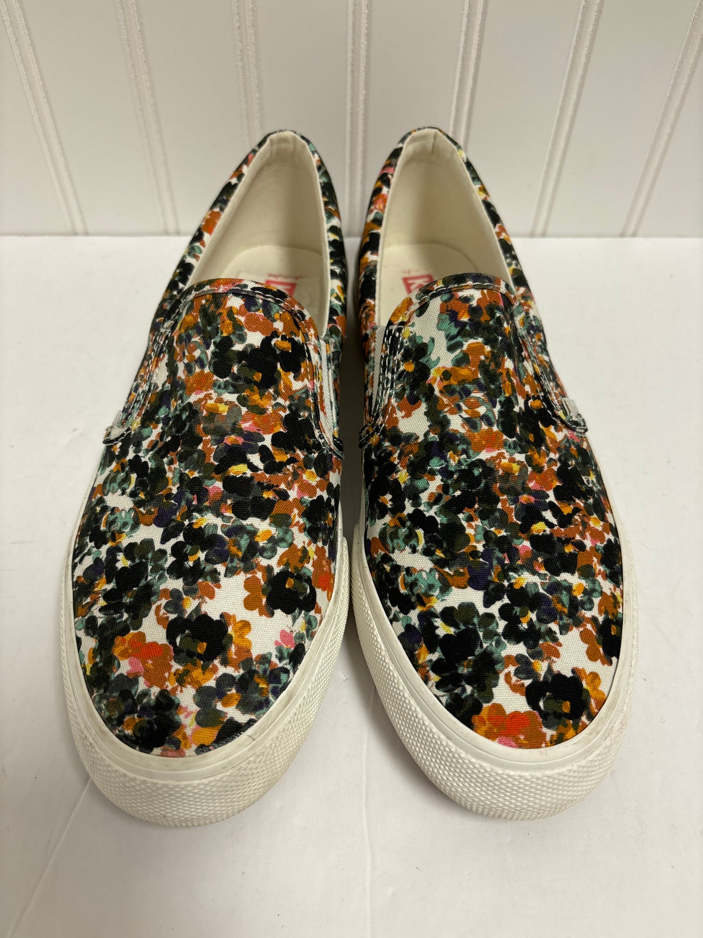 Floral Print Shoes Flats Keds, Size 9.5