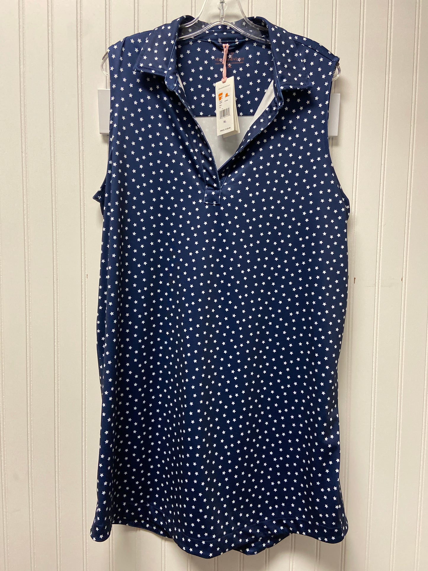 Dress Casual Short By Vineyard Vines In Blue & White, Size: Xl