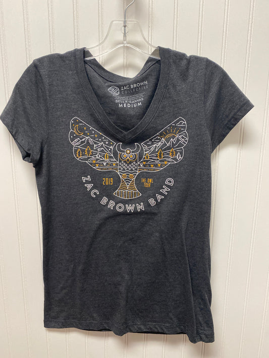 Grey Top Short Sleeve Basic Clothes Mentor, Size M