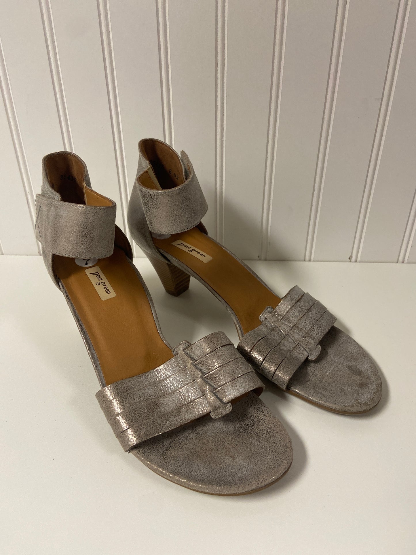 Sandals Heels Block By Paul Green In Grey, Size: 7