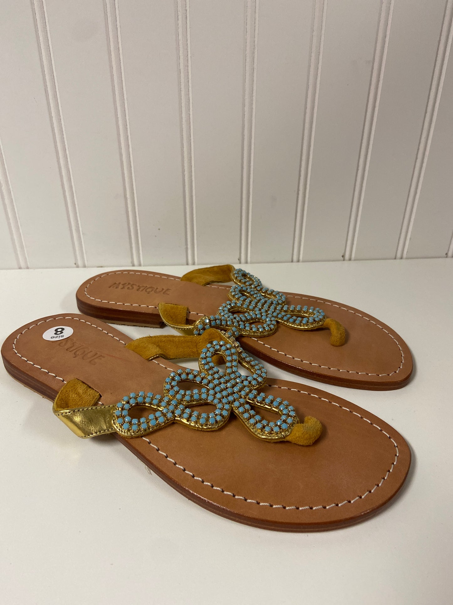 Sandals Designer By Cma In Gold, Size: 8