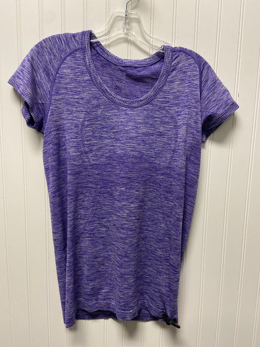 Athletic Top Short Sleeve By Lululemon In Purple, Size: M