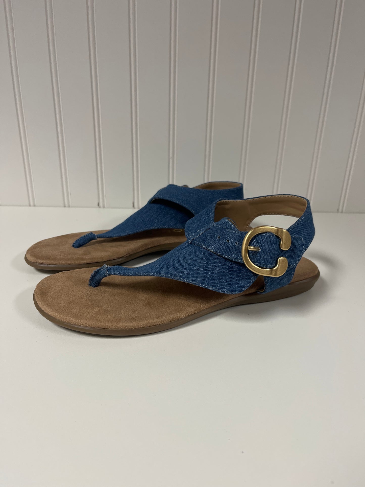 Sandals Flats By Aerosoles In Blue Denim, Size: 7.5