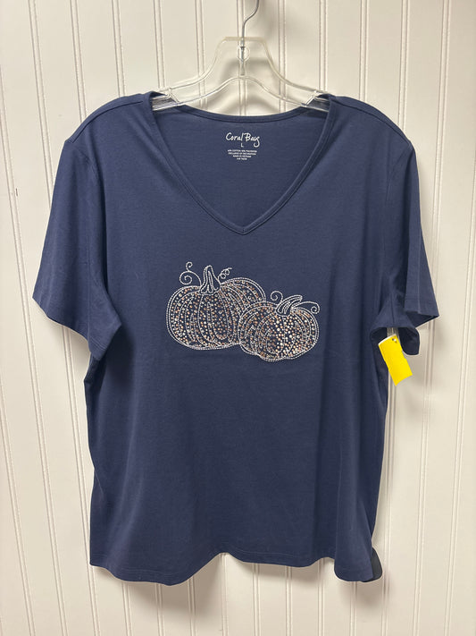 Top Short Sleeve Basic By Coral Bay In Navy, Size: L