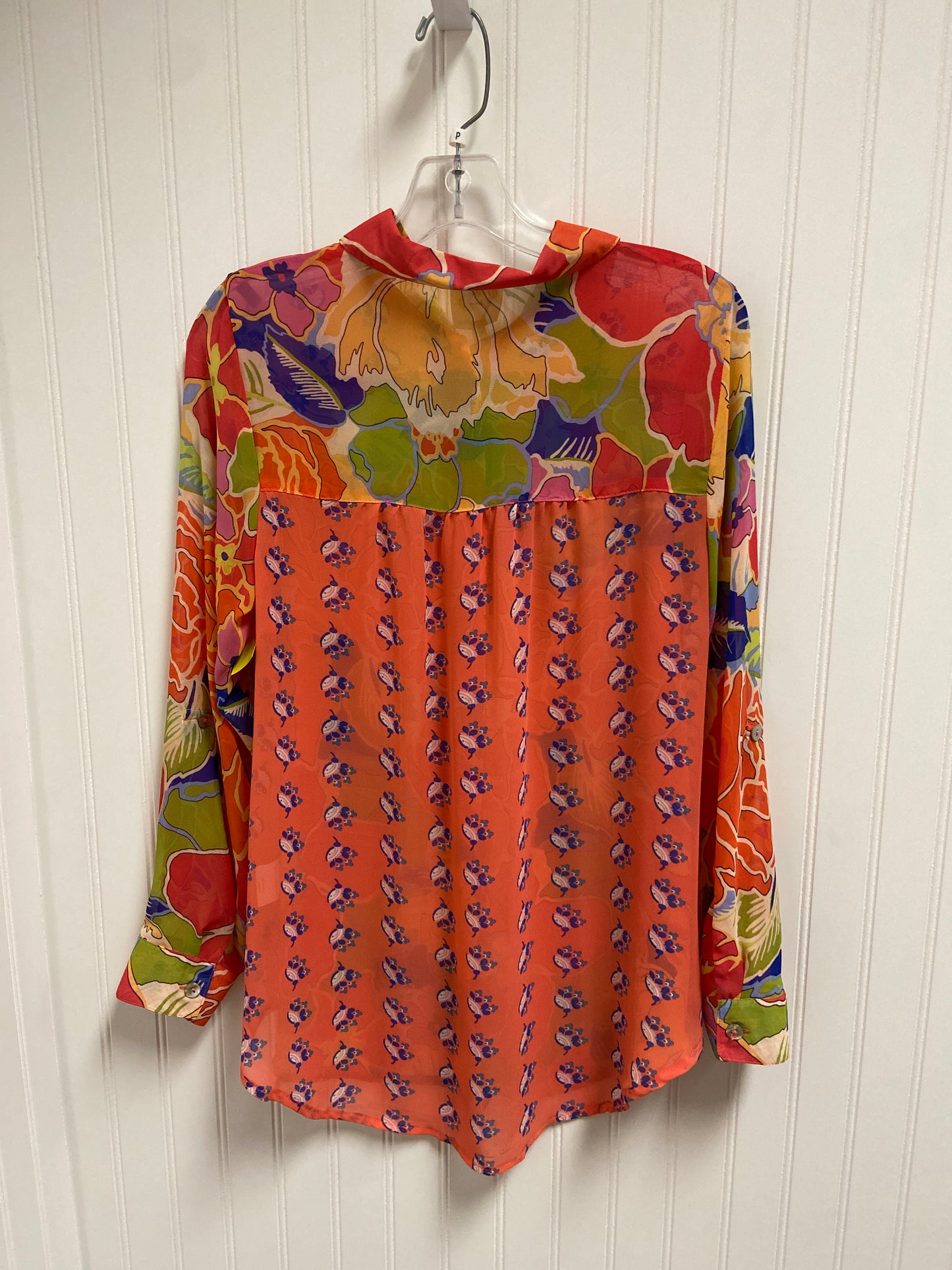 Blouse Long Sleeve By FIG FLOWER In Floral Print, Size: S