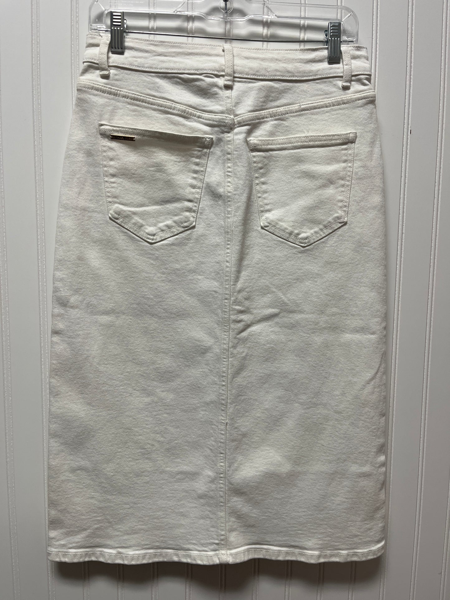 Skirt Midi By Michael By Michael Kors In White Denim, Size: 4