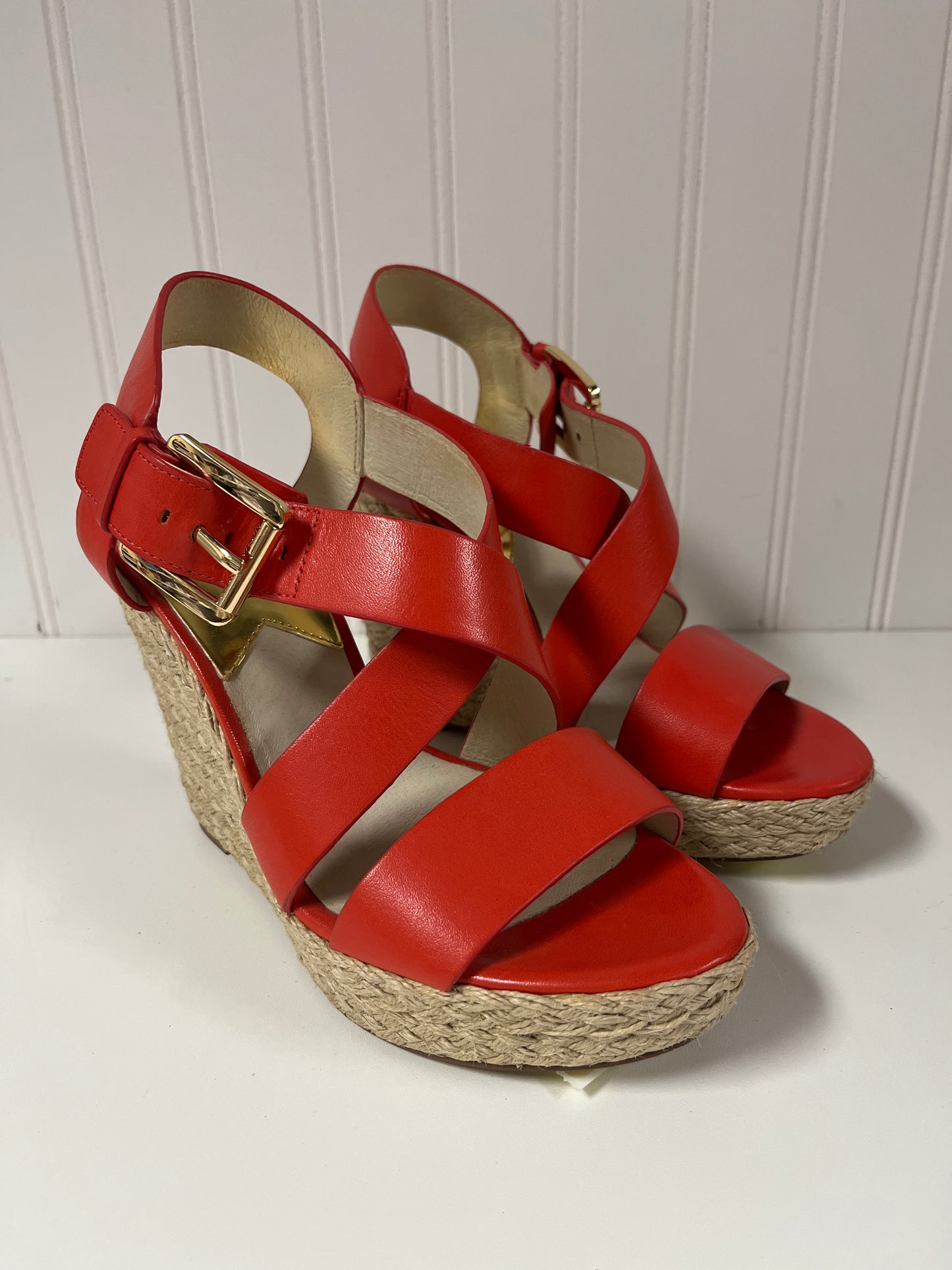 Sandals Heels Wedge By Michael By Michael Kors In Red, Size: 7