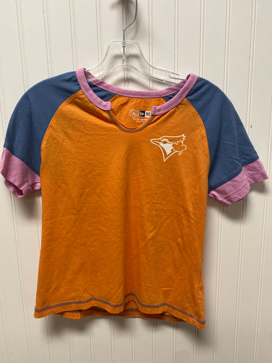 Top Short Sleeve Basic By Clothes Mentor In Orange & Pink, Size: S