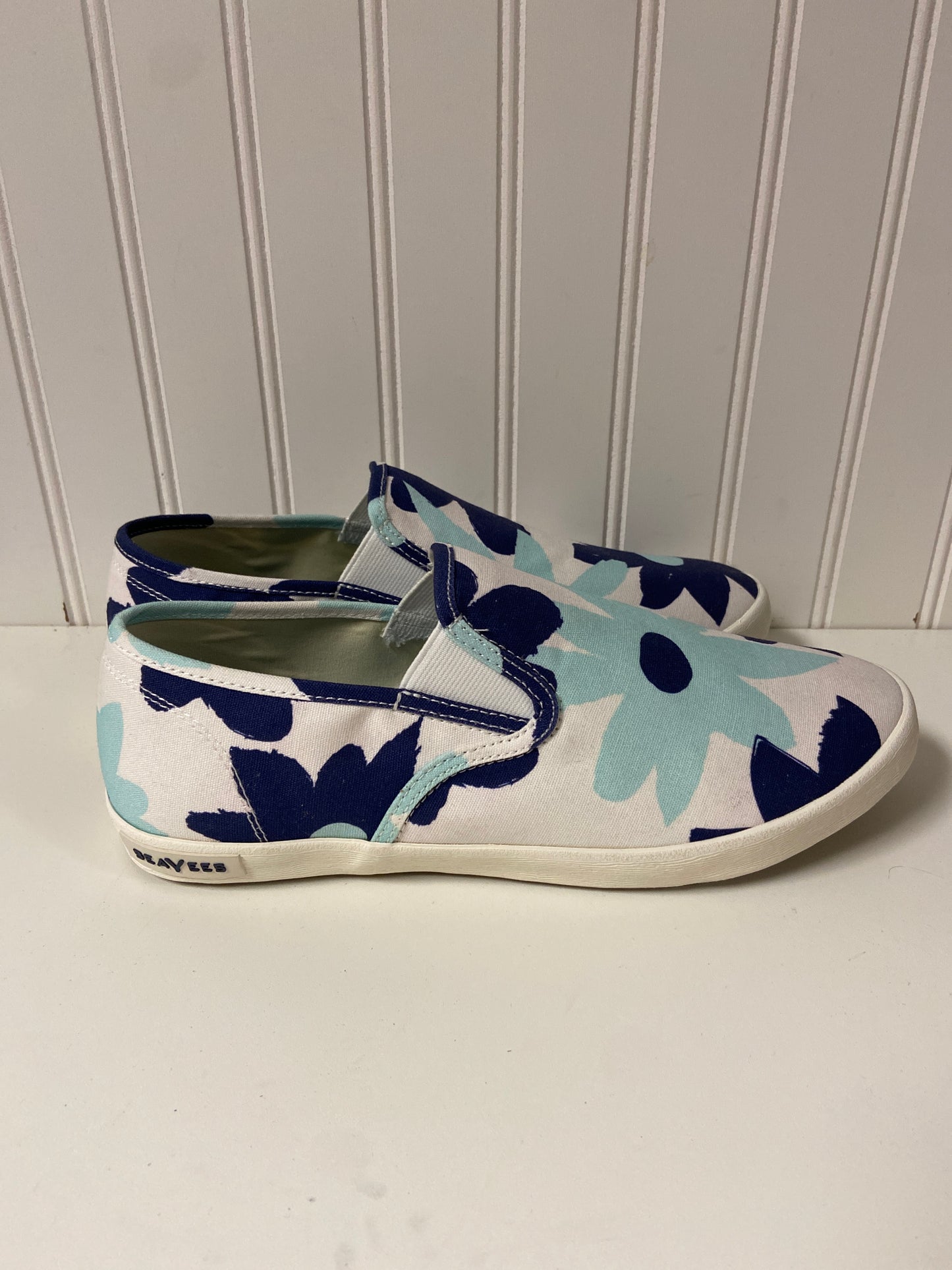 Shoes Flats By Cmb In Blue & White, Size: 9.5