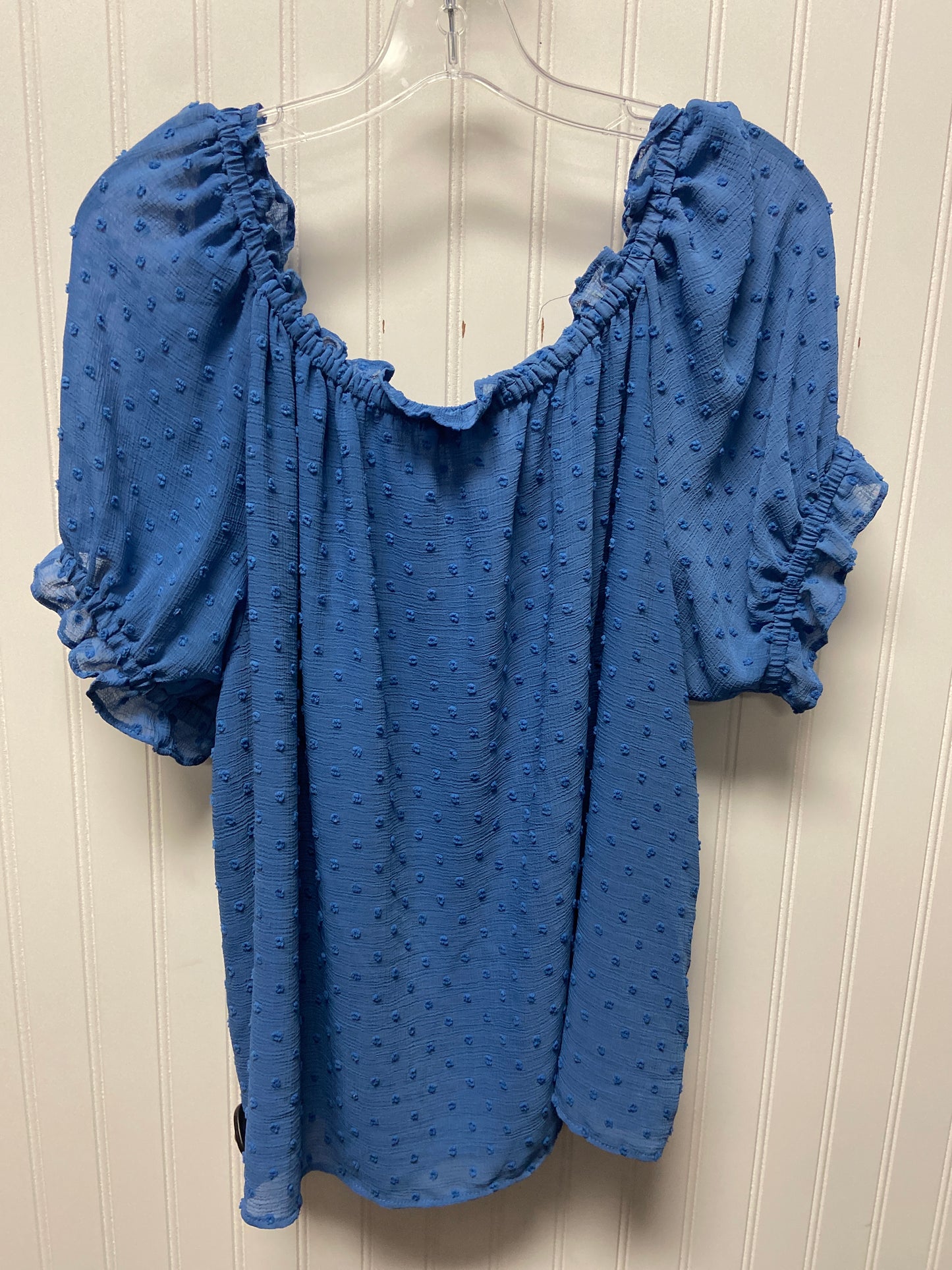 Top Short Sleeve By Cece In Blue, Size: 2x