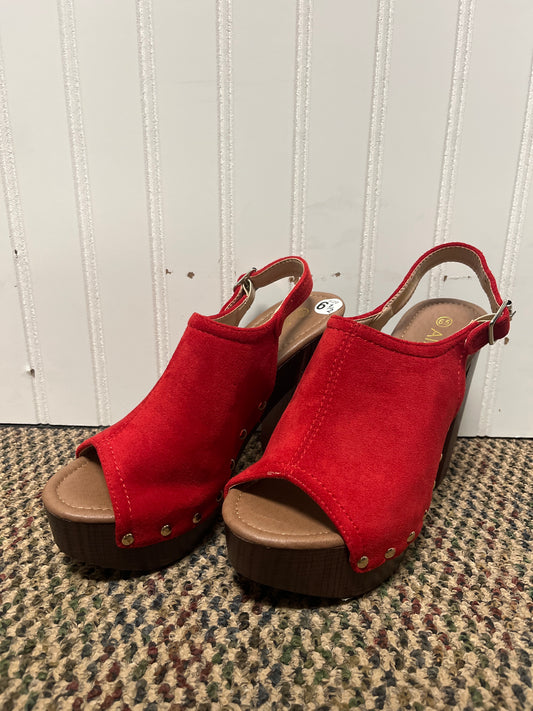 Sandals Heels Block By Allegra K In Red, Size: 6.5