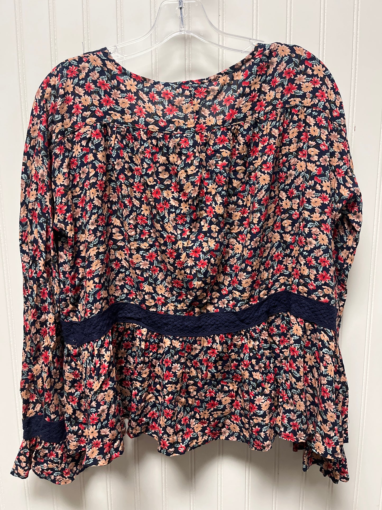 Top Long Sleeve By Easel In Floral Print, Size: L