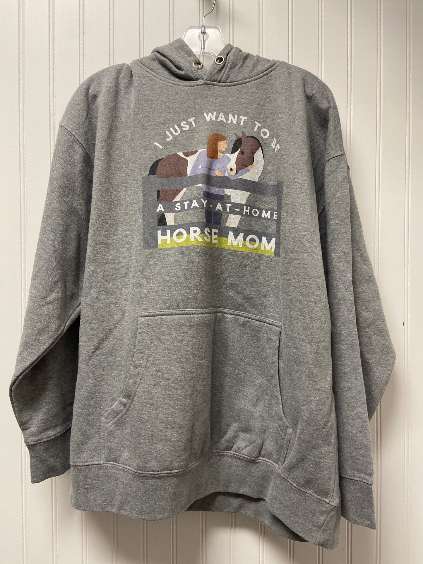 Sweatshirt Hoodie By Clothes Mentor In Grey, Size: Xl