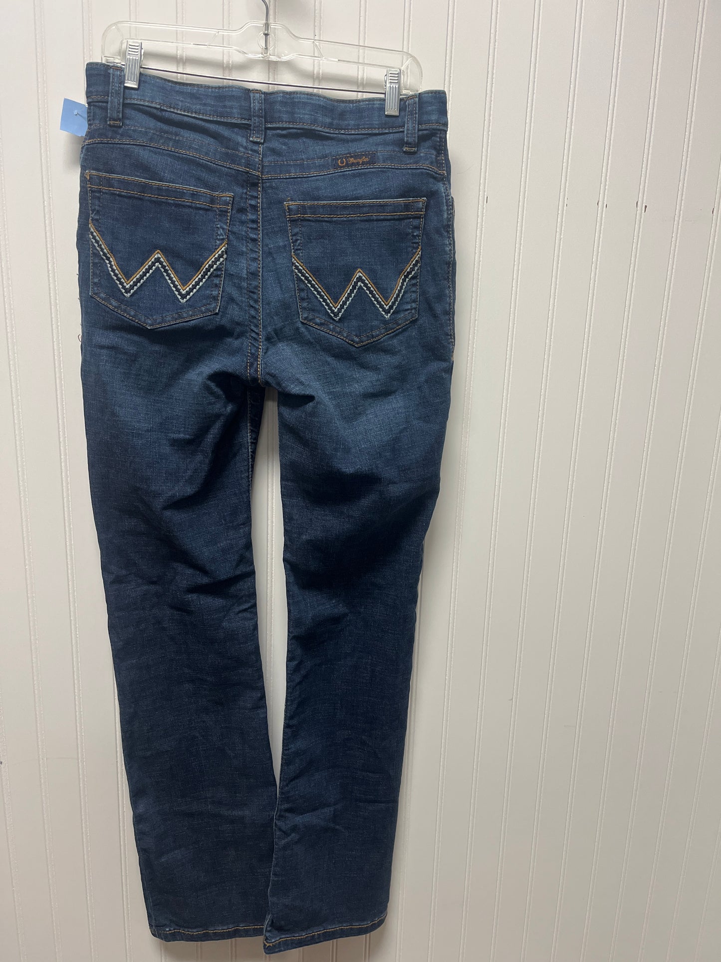 Jeans Boot Cut By Wrangler In Blue Denim, Size: 14