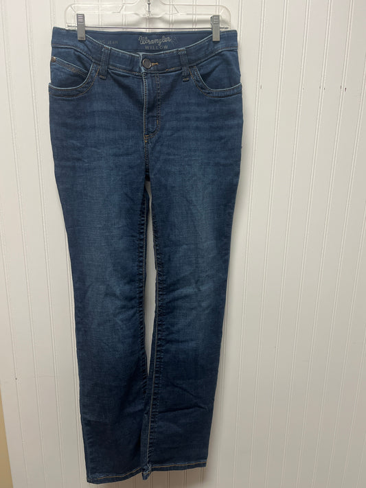 Jeans Boot Cut By Wrangler In Blue Denim, Size: 14