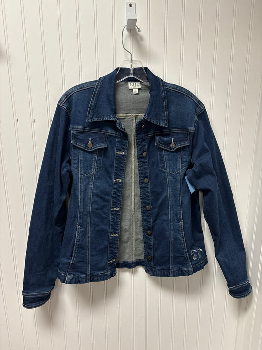 Jacket Denim By EQL In Blue Denim, Size: L