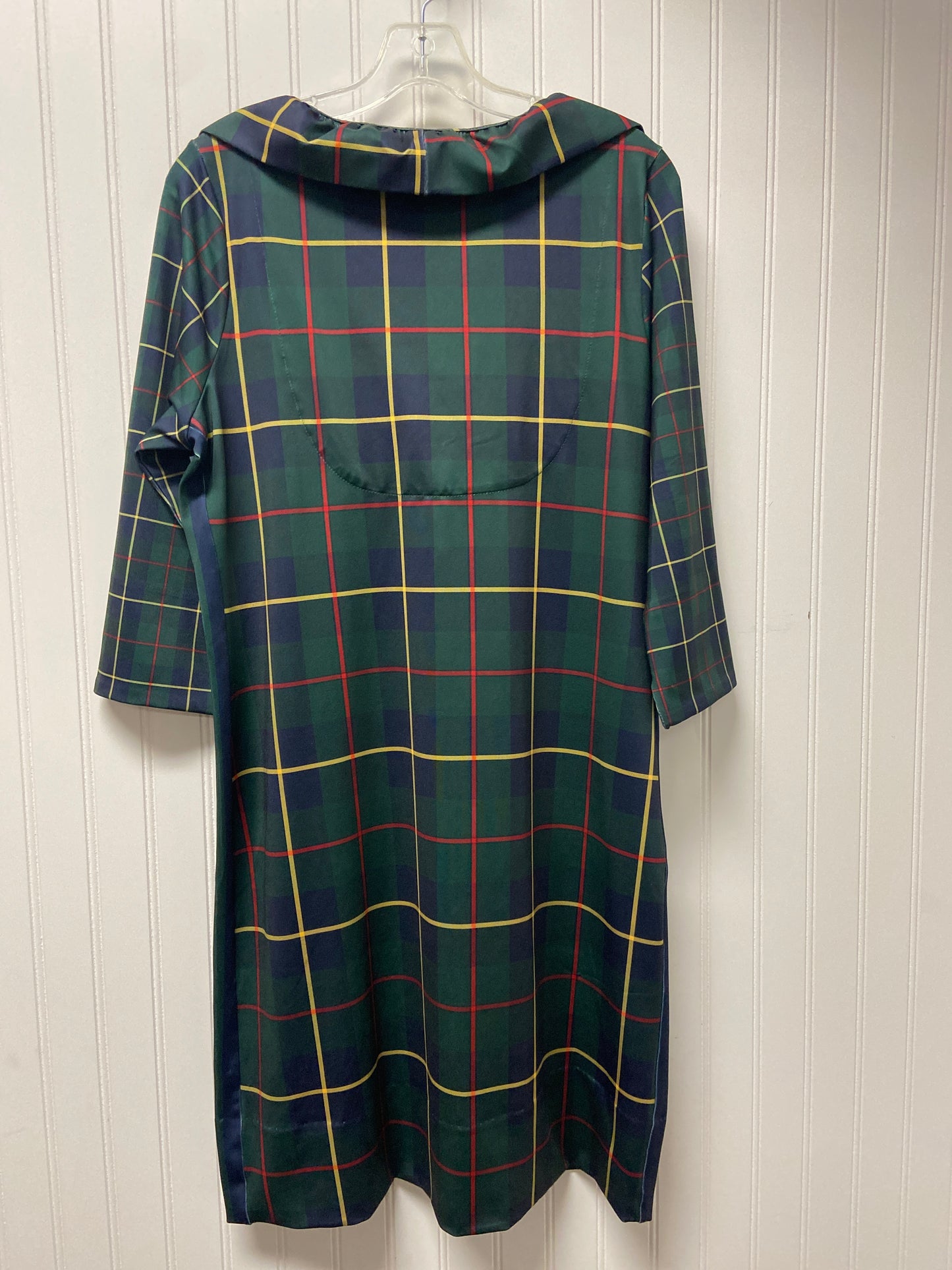 Dress Casual Midi By Gretchen Scott In Plaid Pattern, Size: L