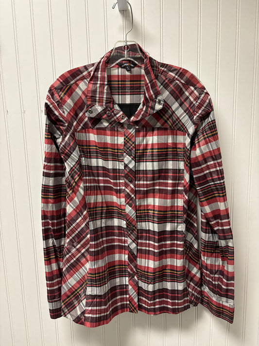 Top Long Sleeve By Cmb In Plaid Pattern, Size: L