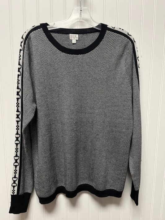 Sweater By Cmb In Black & White, Size: L