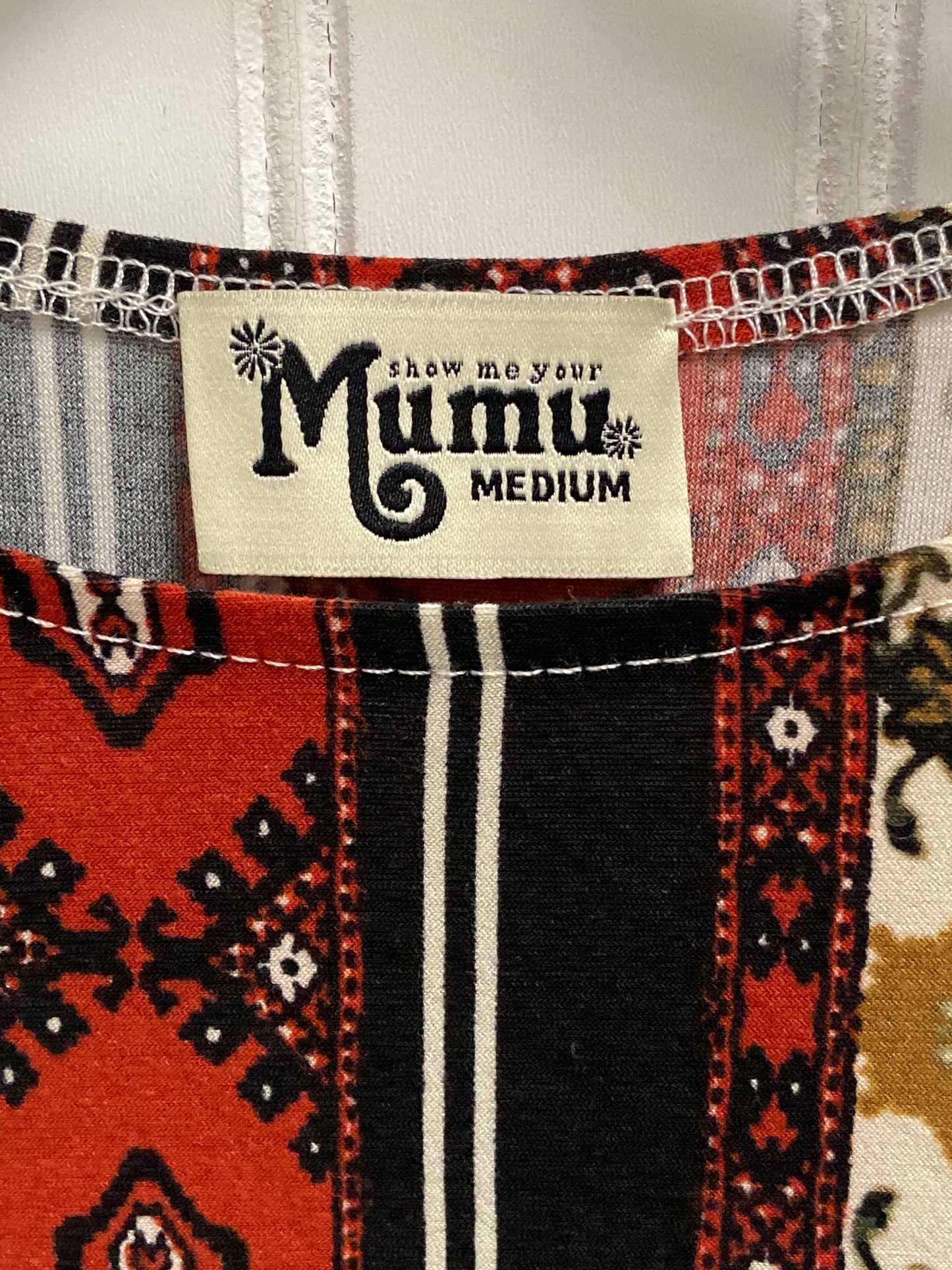 Tunic Long Sleeve By Mumu In Black & Cream, Size: M