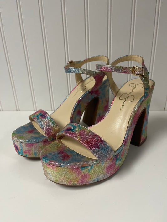 Sandals Heels Platform By Jessica Simpson In Multi-colored, Size: 6.5