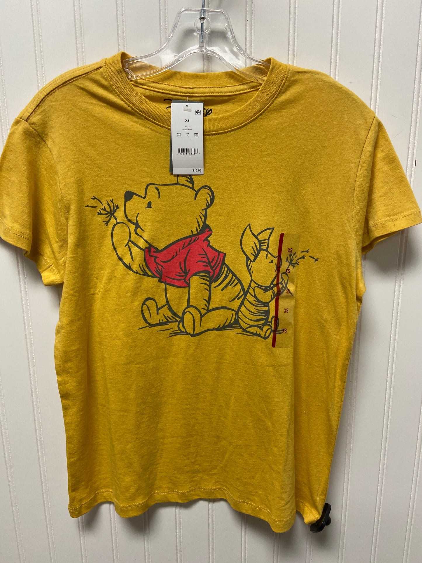 Top Short Sleeve Basic By Disney Store In Yellow, Size: Xs