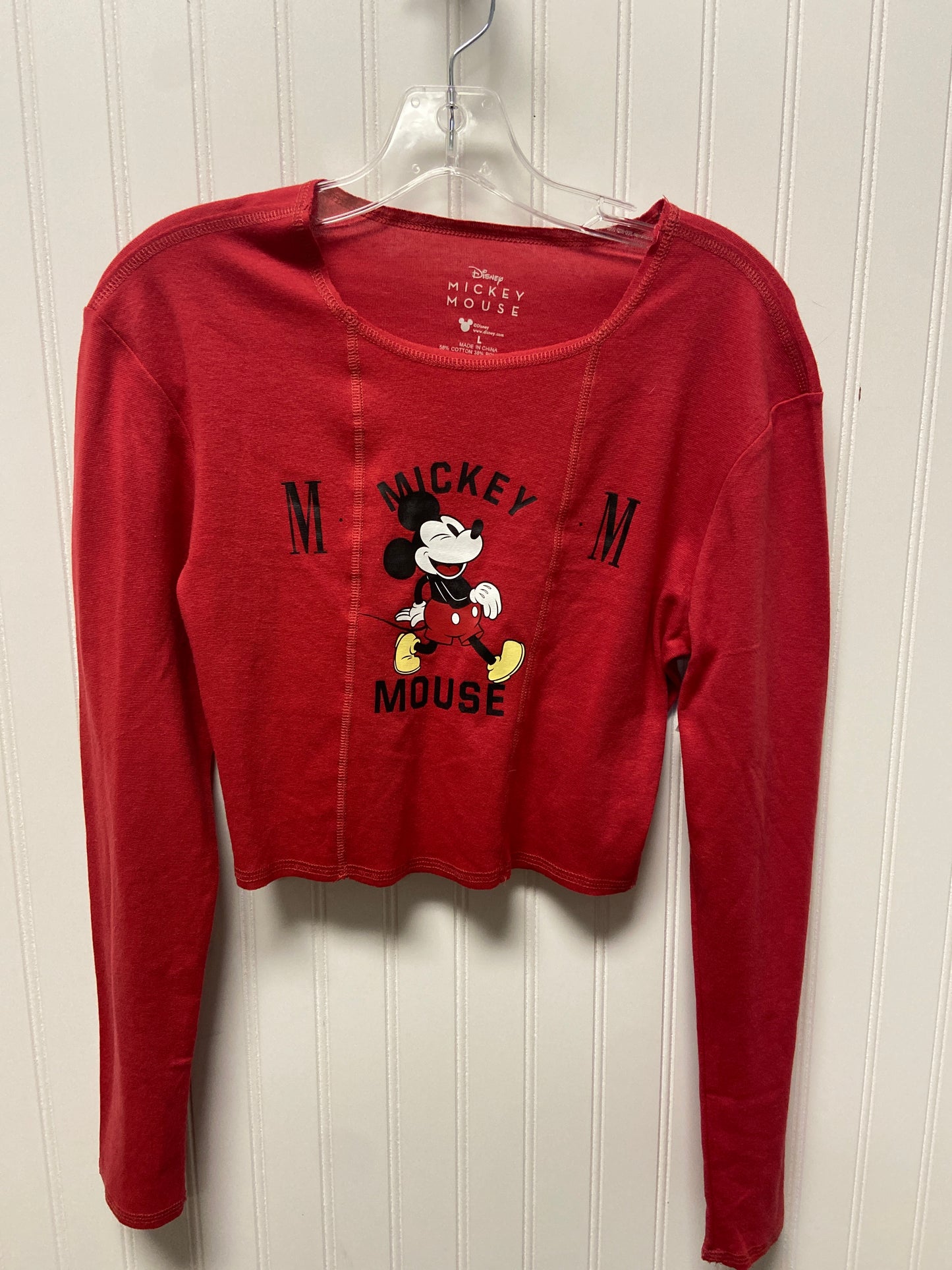 Top Long Sleeve By Disney Store In Red, Size: L